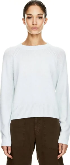 Cashmere-Pullover mit Rundhals Hellgrün