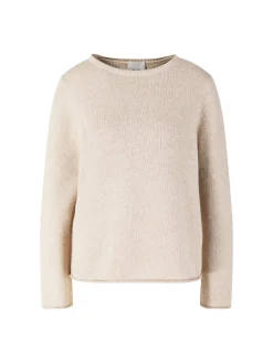 Cashmere-Pullover mit Rundhalsausschnitt Beige