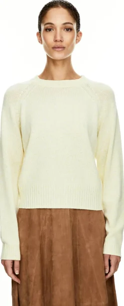 Cashmere-Pullover mit Rundhals Gelb
