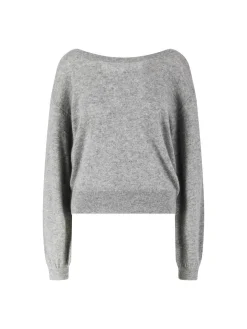 Cashmere-Pullover mit Schleife Grau