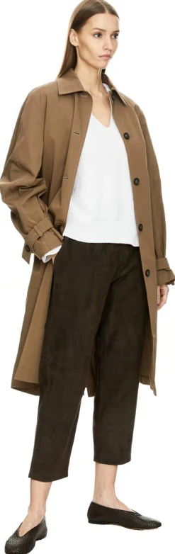 Cashmere-Pullover mit V-Ausschnitt Crème