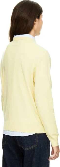 Cashmere-Pullover mit V-Ausschnitt Gelb