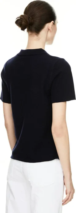 Cashmere-Pullover 'n°198 Salamander' mit Polokragen Marineblau