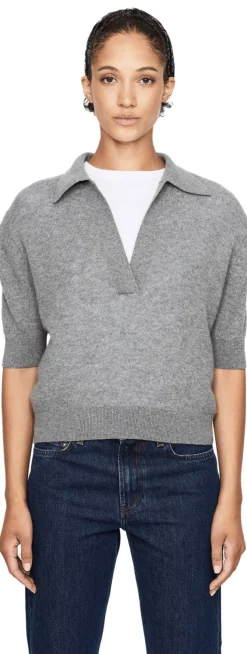 Cashmere-Pullover 'Shrunken Jo' Grau