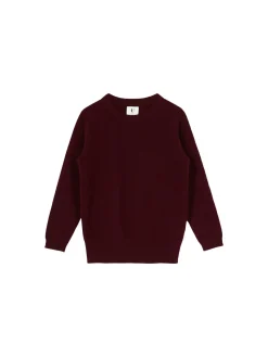Cashmere-Rundhalspullover Bordeaux