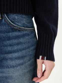 Cashmere-Rundhalspullover 'n°167 Please' Marineblau
