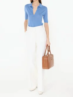 Cashmere-Seiden-Poloshirt 'Frank' Blau