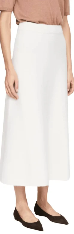 Cashmere-Seidenrock 'Briara Long' Off White