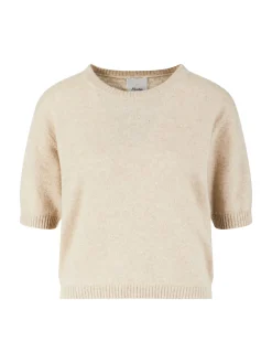 Cashmere-Seidenshirt mit Pailletten Beige