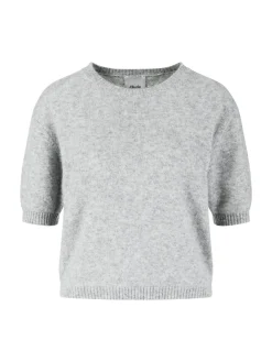 Cashmere-Seidenshirt mit Pailletten Grau
