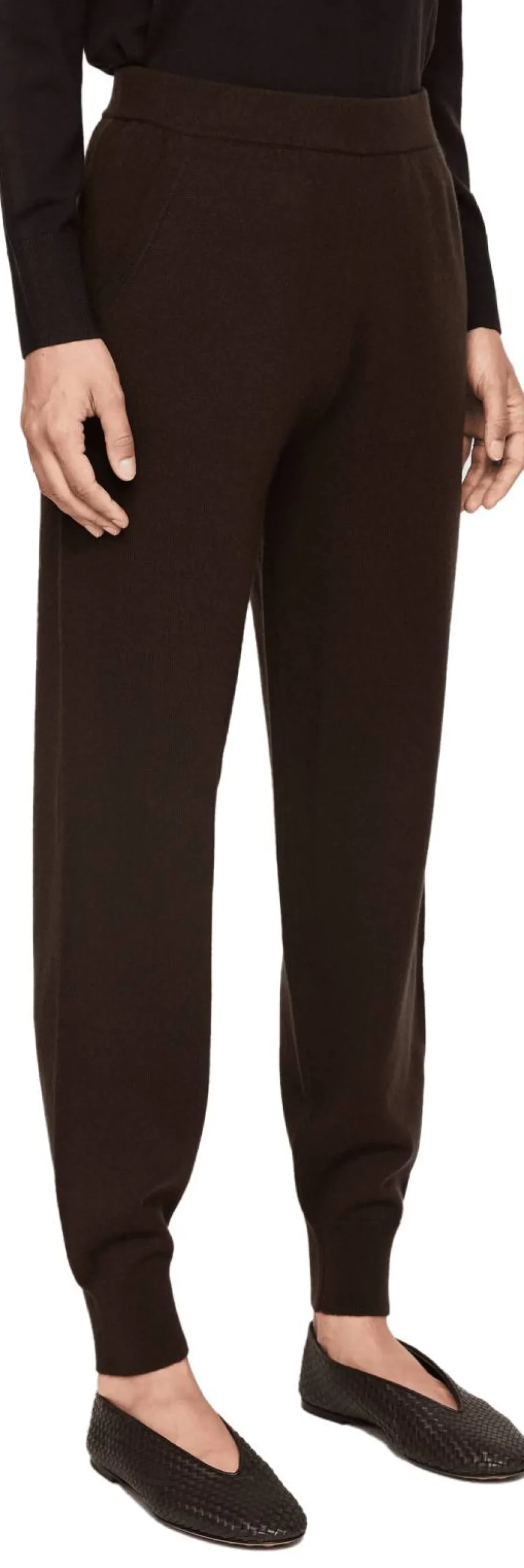 Cashmere-Strickhose Dunkelbraun