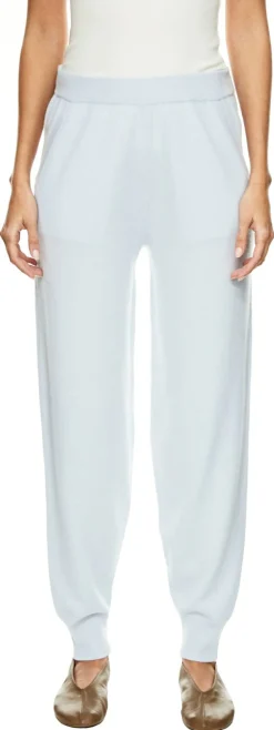 Cashmere-Strickhose Hellblau