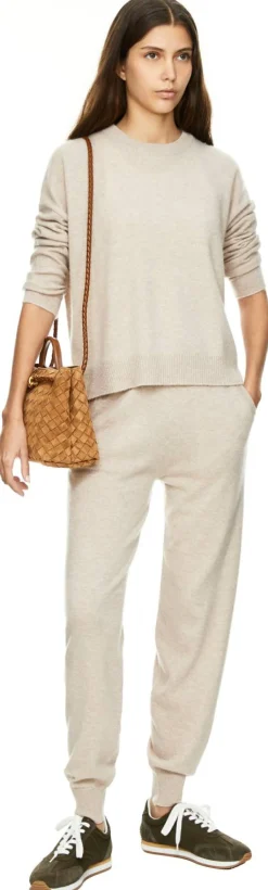 Cashmere-Strickhose Taupe