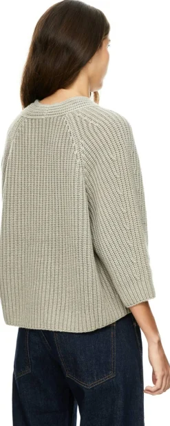 Cashmere-Strickjacke 'Fallou Button' Schilf Stonewashed