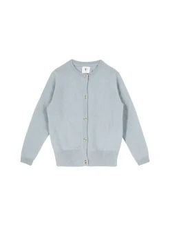 Cashmere-Strickjacke Graublau