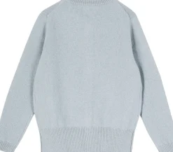 Cashmere-Strickjacke Graublau