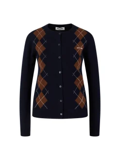Cashmere-Strickjacke Marineblau