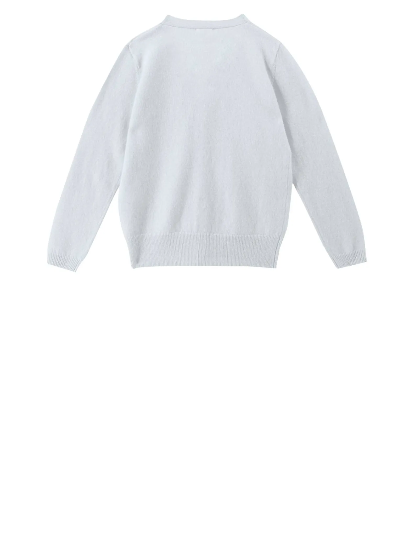 Cashmere-Strickjacke mit Patch Eisblau