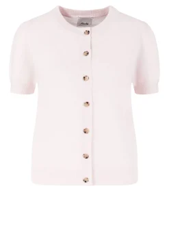 Cashmere-Strickjacke mit Puffärmeln Rosé