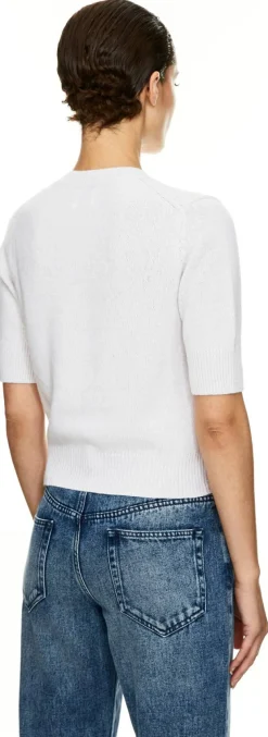 Cashmere-Strickjacke mit V-Ausschnitt Hellgrau