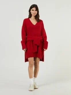 Cashmere-Strickkleid Rot