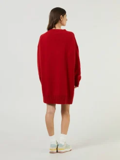Cashmere-Strickkleid Rot