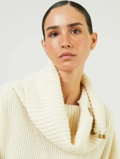 Cashmere-Wollpullover Crème