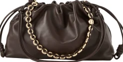 Clutch 'Flamenco Large' mit Kette Dark Brownie