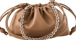 Clutch 'Flamenco Medium' mit Kette Mocha