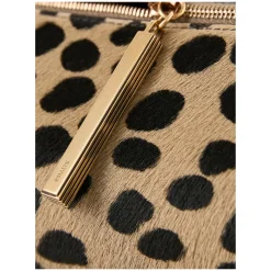 Clutch 'Kye' mit Hyänenmuster Schwarz/Beige