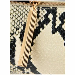 Clutch 'Kye' mit Pythonmuster Schwarz/Beige