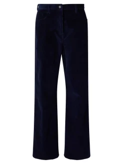 Cordhose mit Sticklogo Marineblau