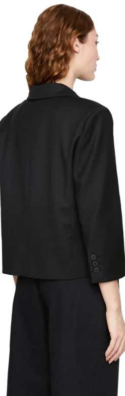 Cropped Blazer 'Pluto' Schwarz