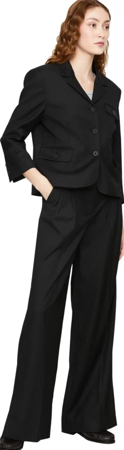 Cropped Blazer 'Pluto' Schwarz