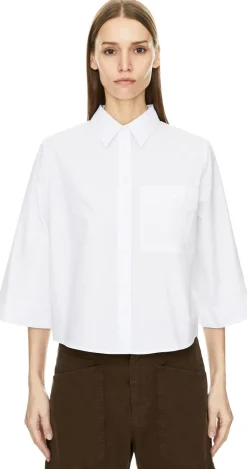 Cropped Bluse 'Elly' Weiß