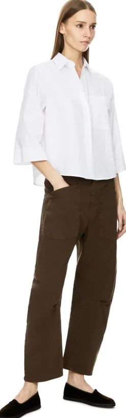 Cropped Bluse 'Elly' Weiß