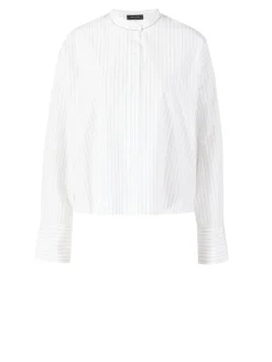 Cropped Bluse Gestreift Weiß/Schwarz