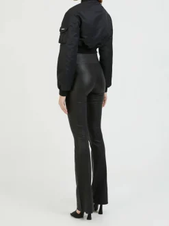 Cropped Bomberjacke Schwarz