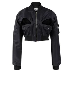 Cropped Bomberjacke Schwarz