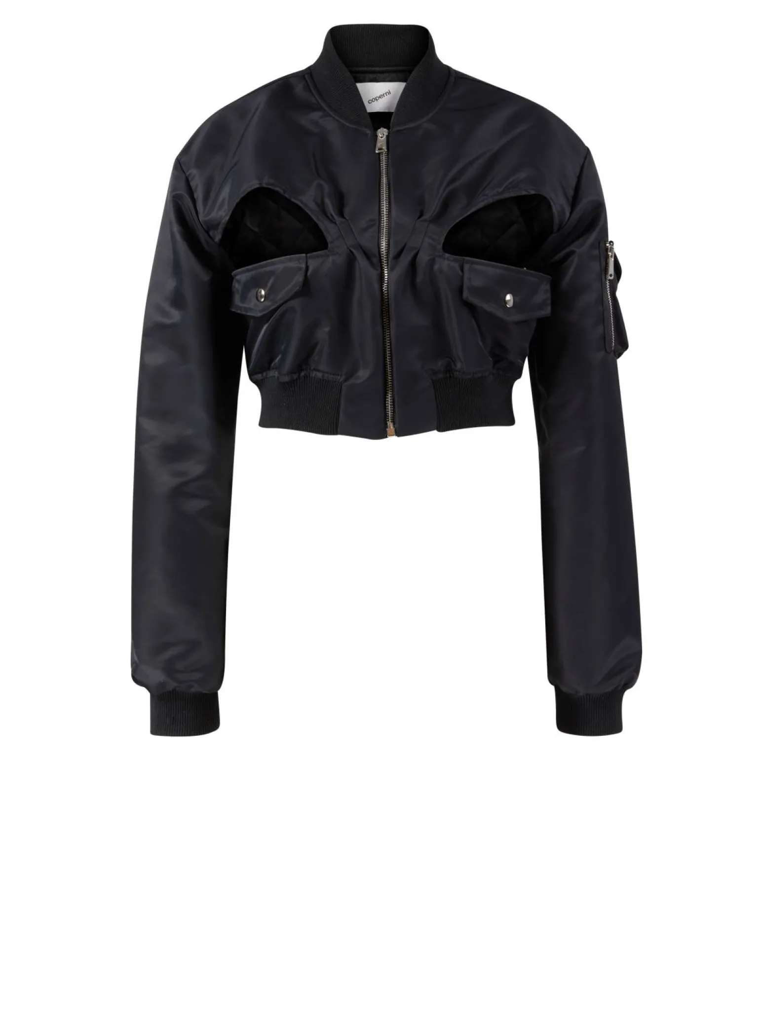 Cropped Bomberjacke Schwarz