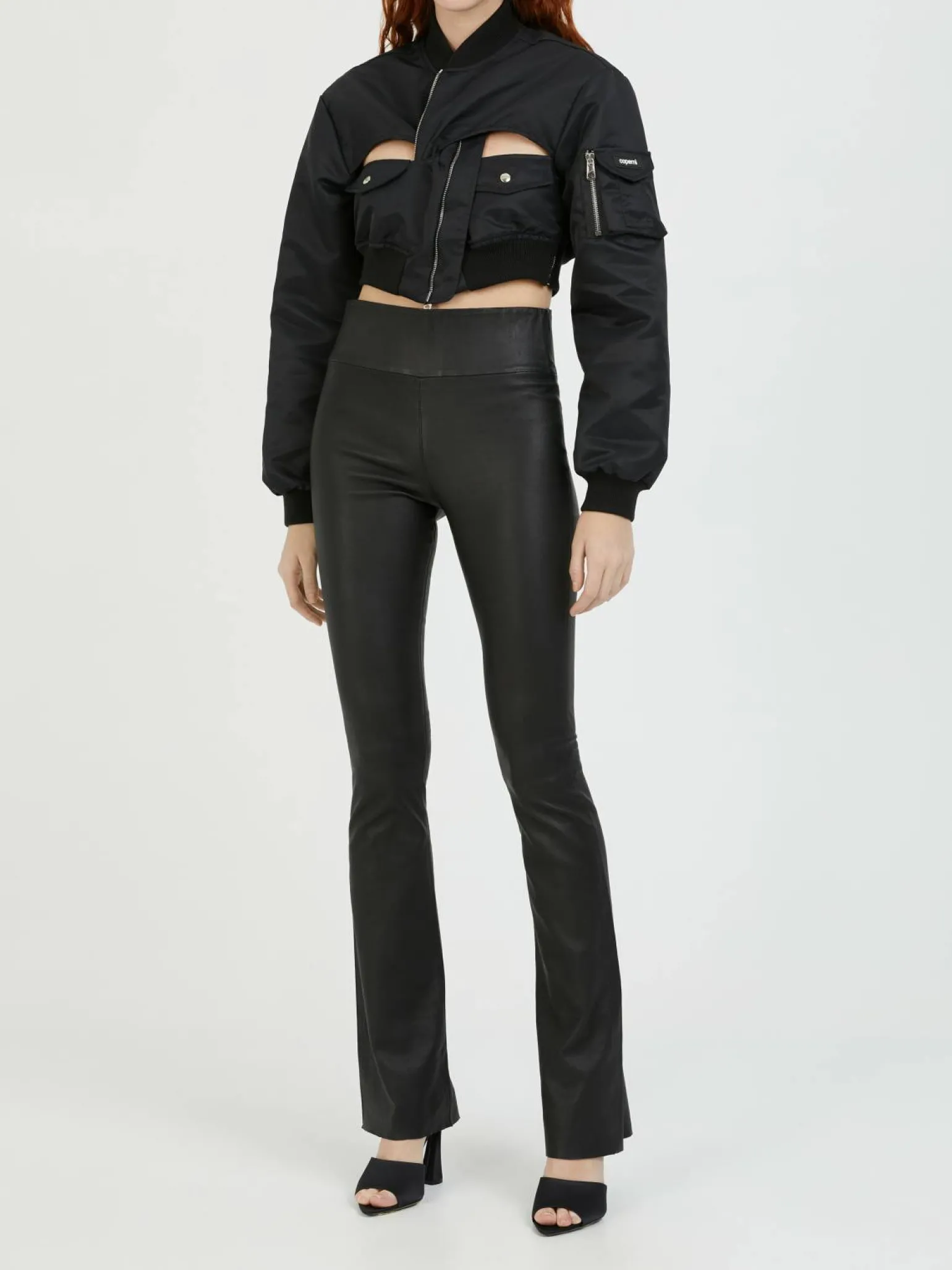 Cropped Bomberjacke Schwarz