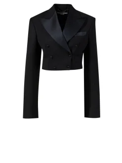 Cropped Boxy-Blazer Schwarz