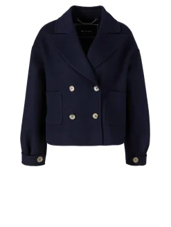 Cropped Cashmere-Jacke Marineblau