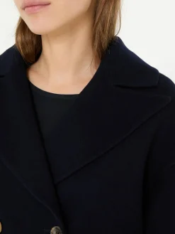Cropped Cashmere-Jacke Marineblau