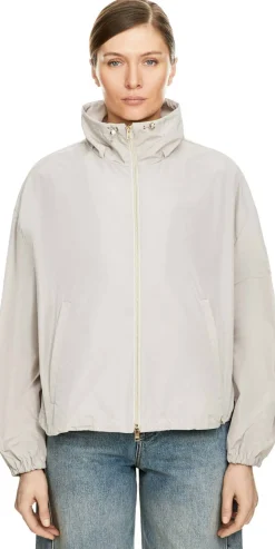 Cropped Jacke Hellgrau