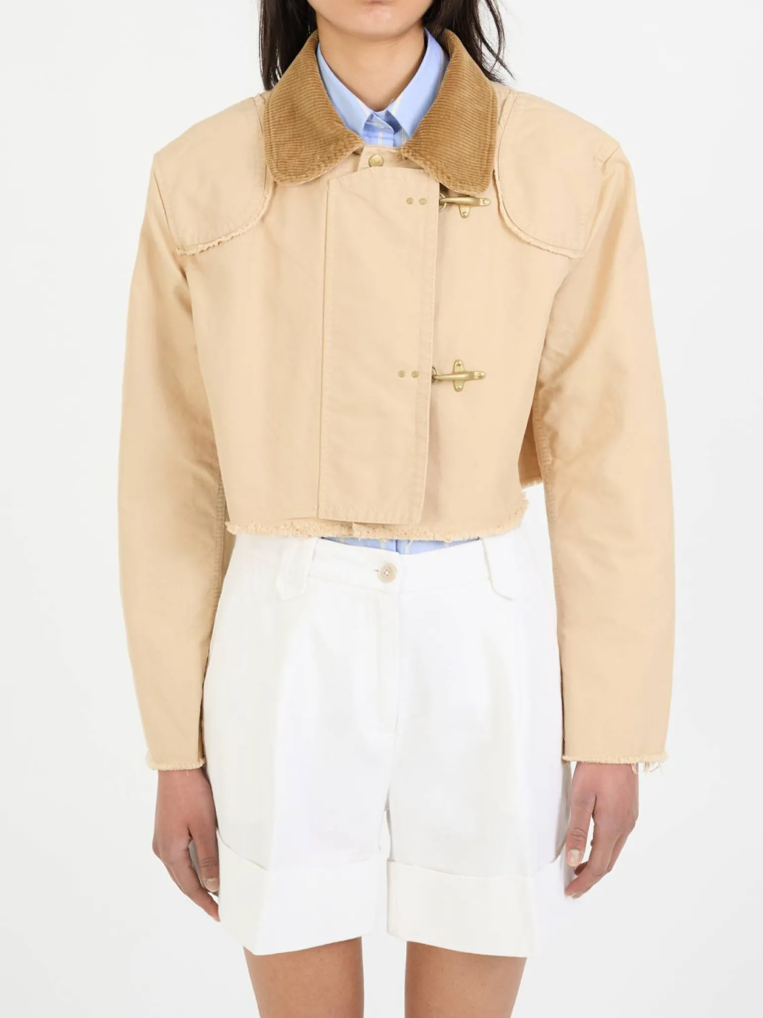 Cropped Jacke Khaki
