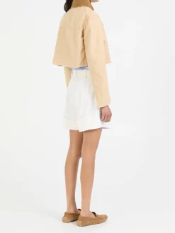 Cropped Jacke Khaki