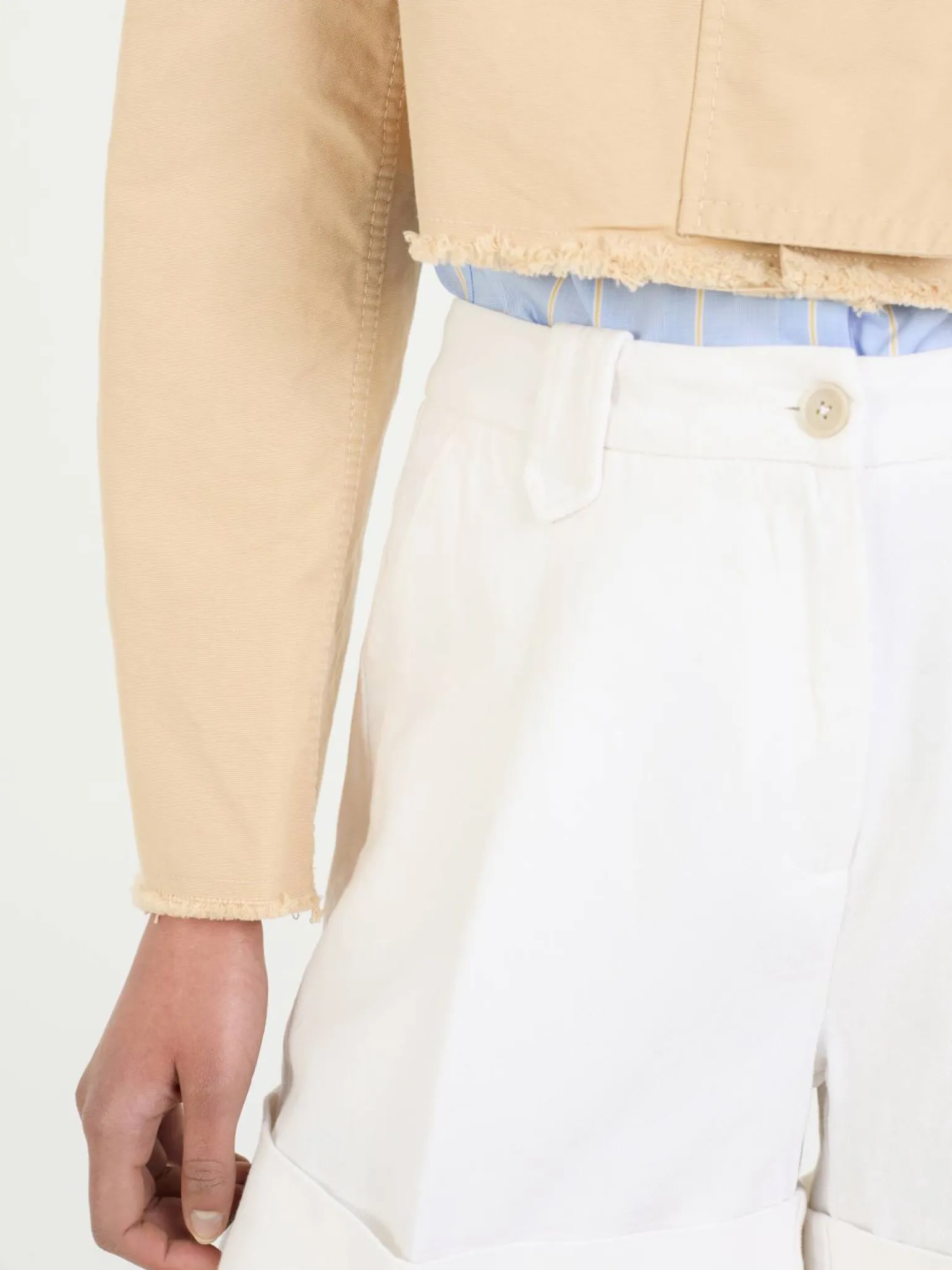 Cropped Jacke Khaki