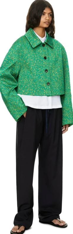 Cropped Jacquard-Blousonjacke 'Vondero' Grün