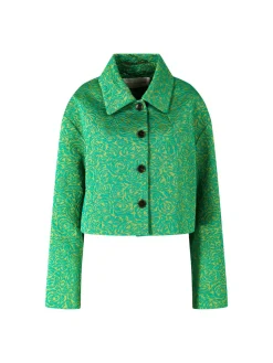 Cropped Jacquard-Blousonjacke 'Vondero' Grün